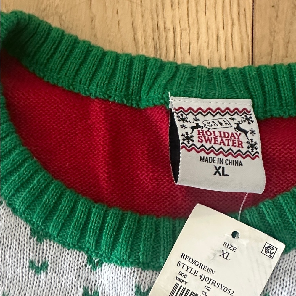 Festive Red and Green Christmas Sweater - Picture 2 of 3